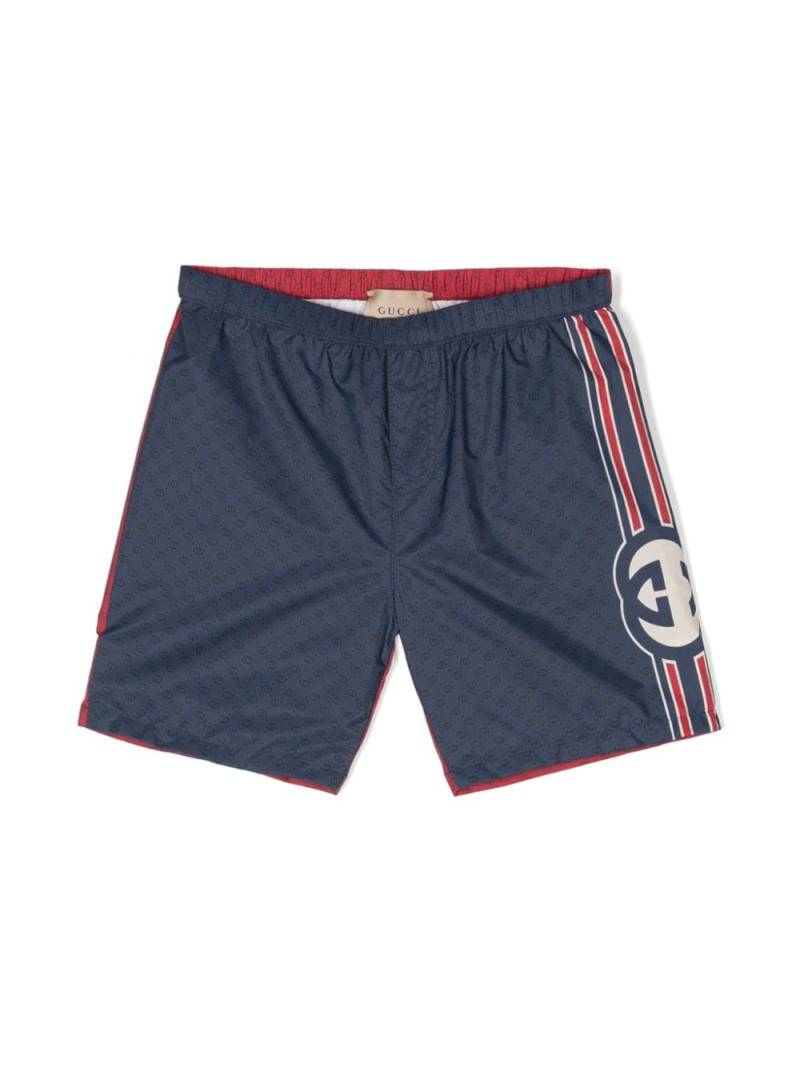 Gucci Kids Badeshorts mit GG - Blau von Gucci Kids