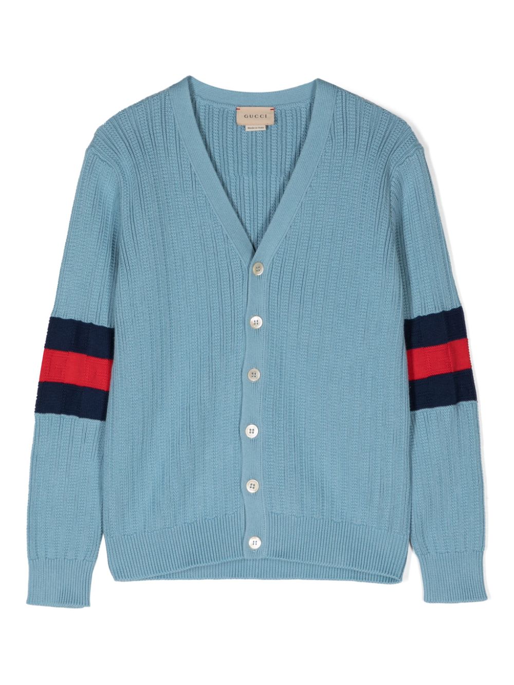 Gucci Kids Cardigan mit gestreiften Ärmeln - Blau von Gucci Kids