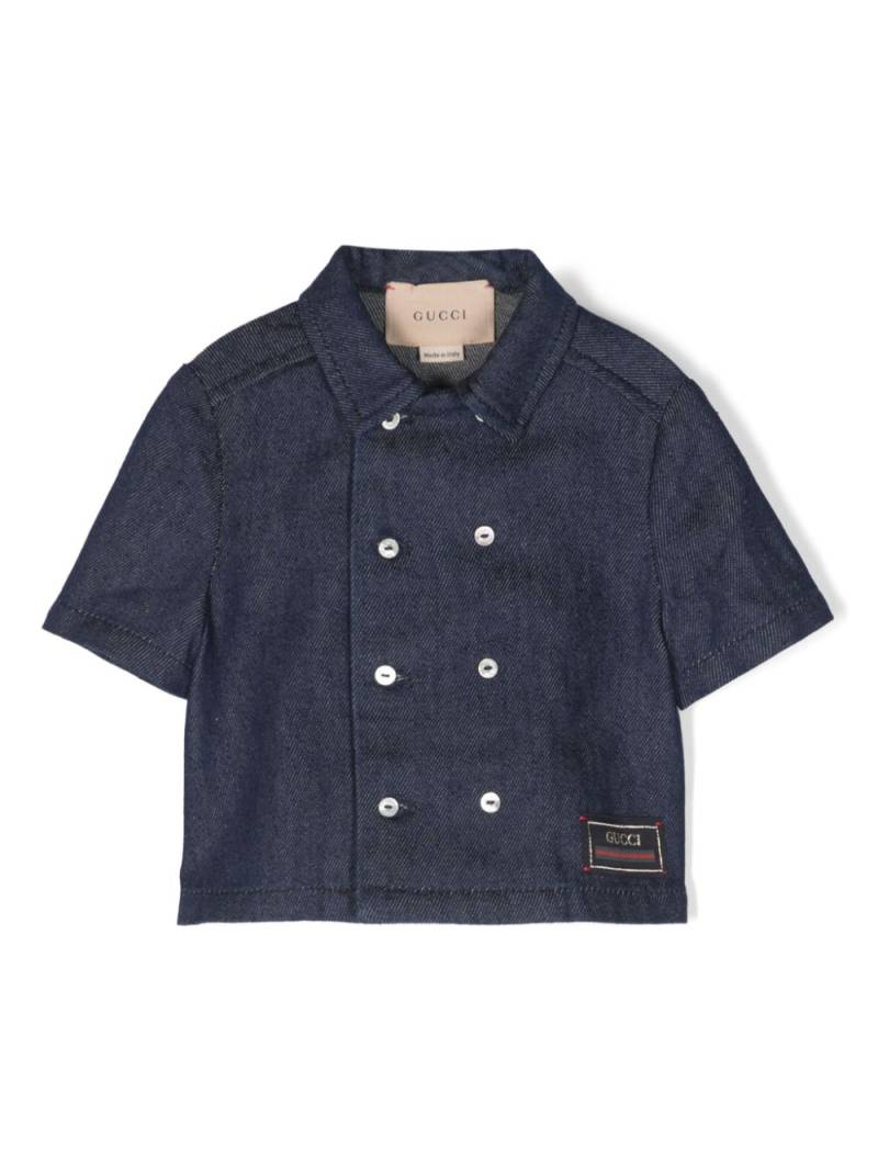 Gucci Kids Doppelreihige Jeansjacke - Blau von Gucci Kids