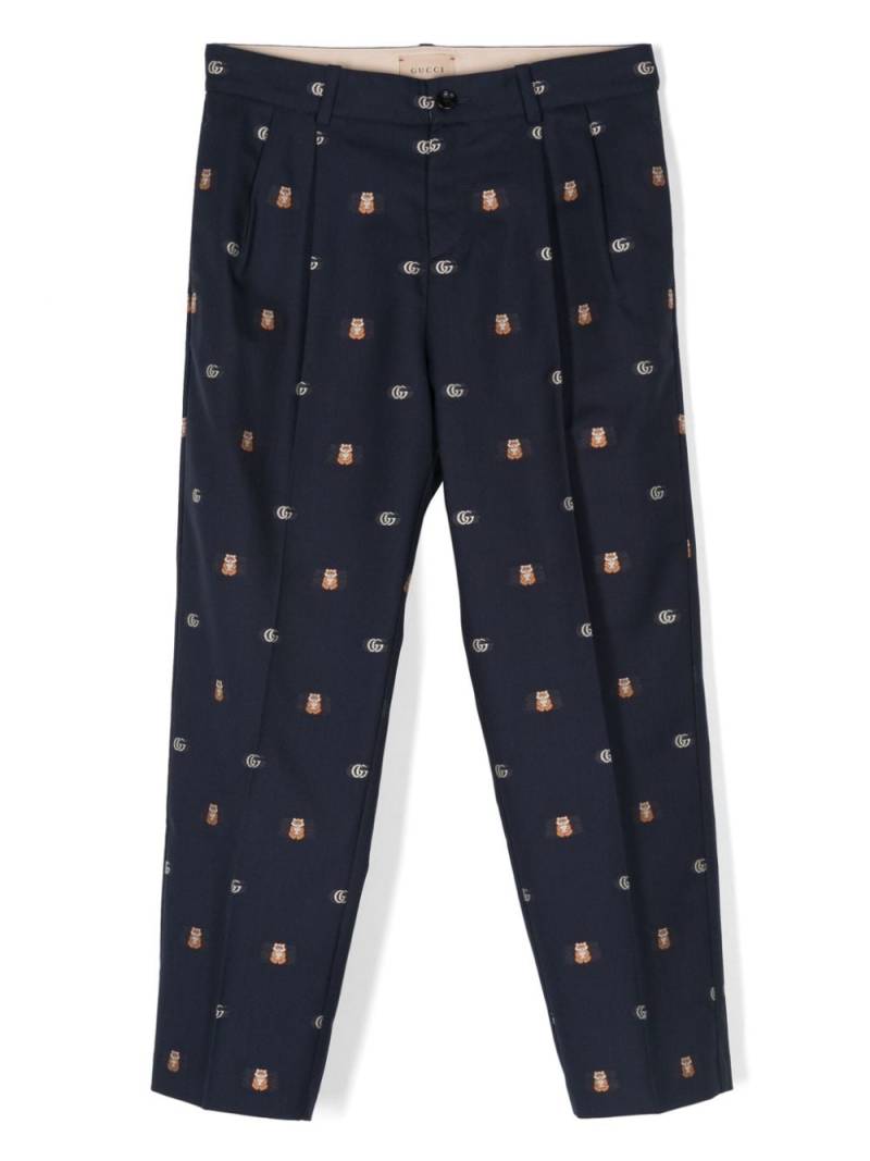 Gucci Kids Straight-Leg-Hose mit GG - Blau von Gucci Kids