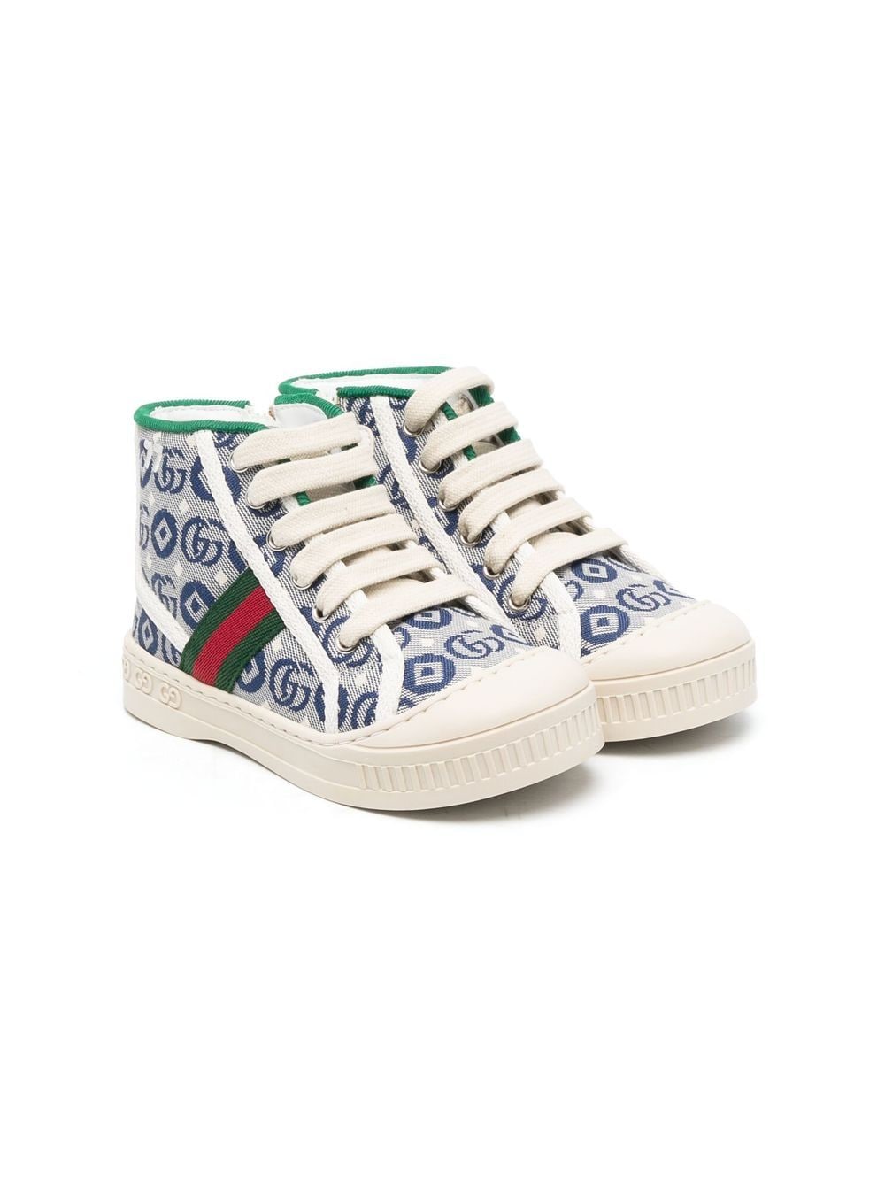 Gucci Kids High-Top-Sneakers mit GG - Blau von Gucci Kids