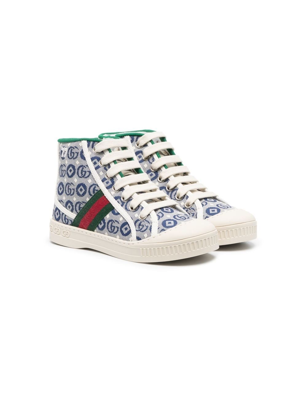 Gucci Kids High-Top-Sneakers mit GG - Blau von Gucci Kids