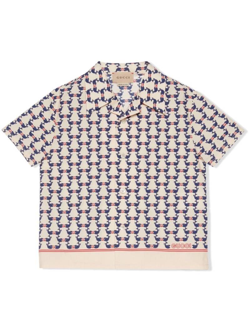 Gucci Kids Hemd mit Wale-Print - Weiß von Gucci Kids