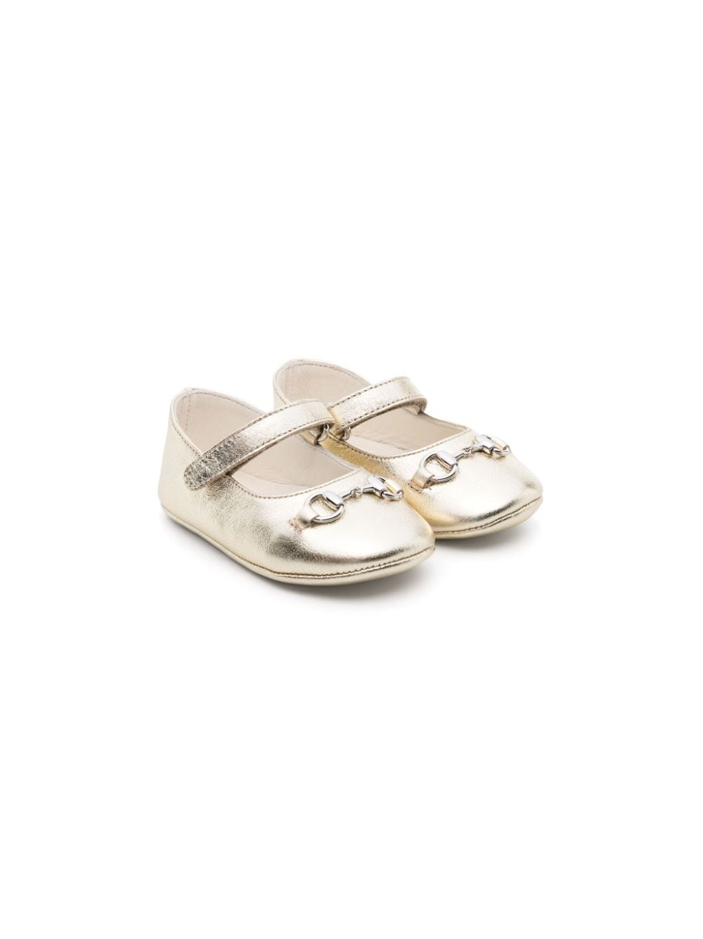 Gucci Kids Horsebit-detail leather ballerina shoes - Gold von Gucci Kids