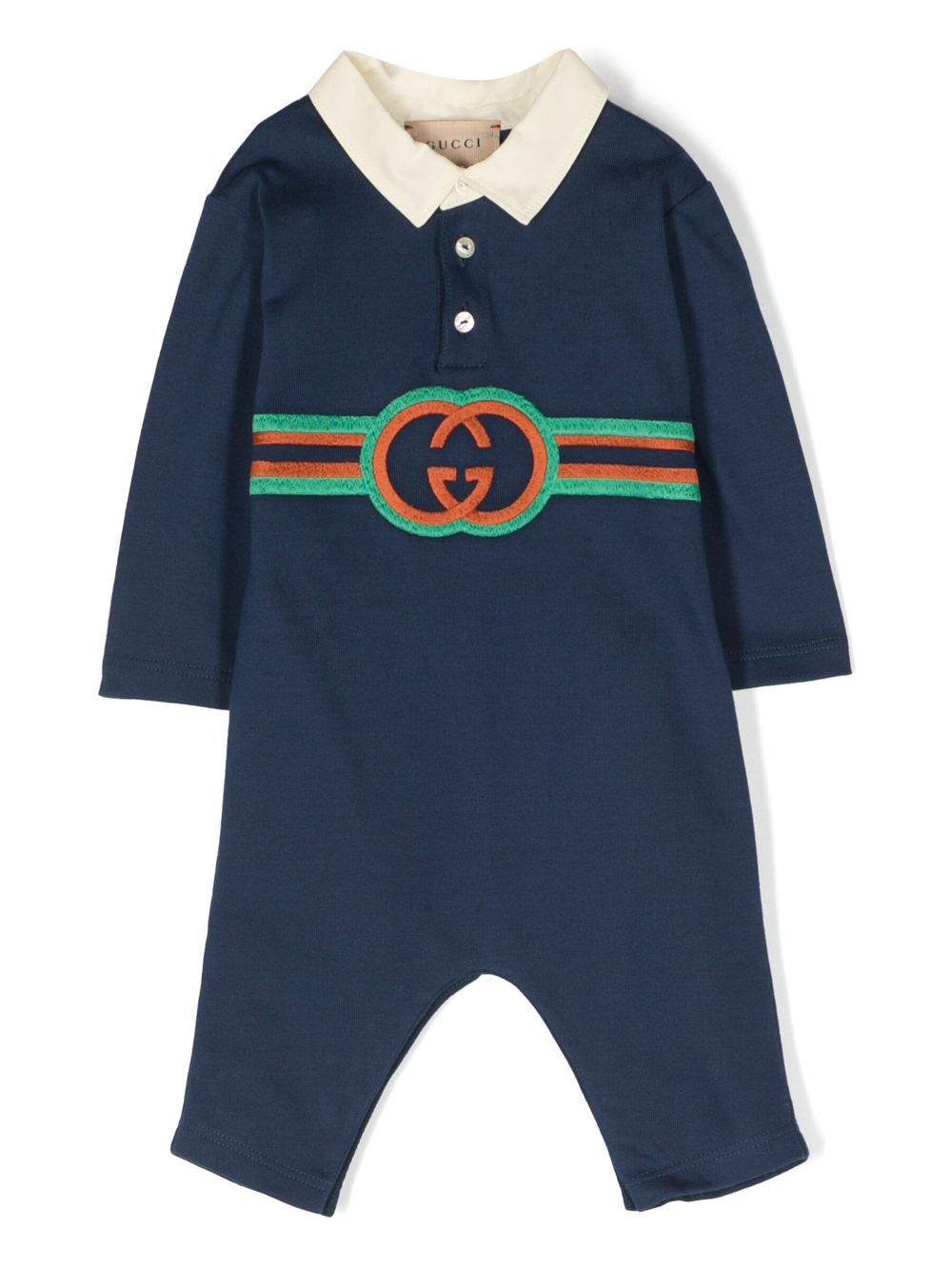 Gucci Kids Strampler mit GG - Blau von Gucci Kids