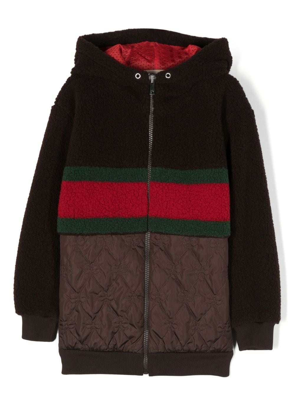 Gucci Kids Hoodie aus Faux Shearling - Braun von Gucci Kids