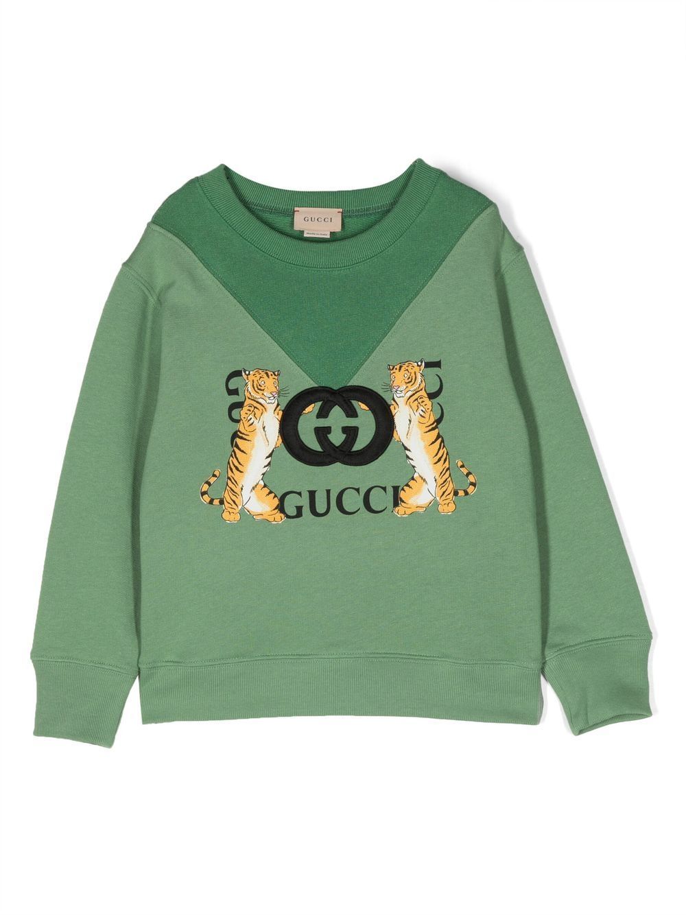 Gucci Kids Sweatshirt mit GG-Patch - Grün von Gucci Kids