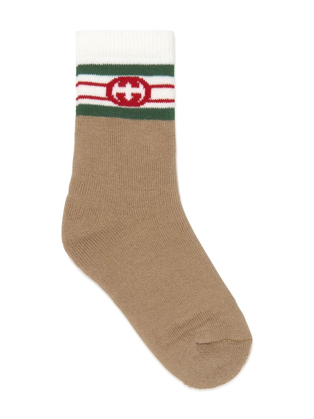 Gucci Kids Gestreifte Socken mit GG - Nude von Gucci Kids