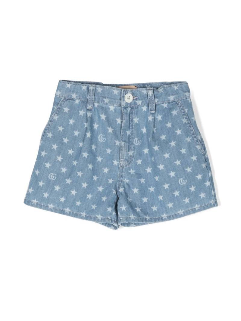 Gucci Kids Jeans-Shorts mit Sterne-Print - Blau von Gucci Kids