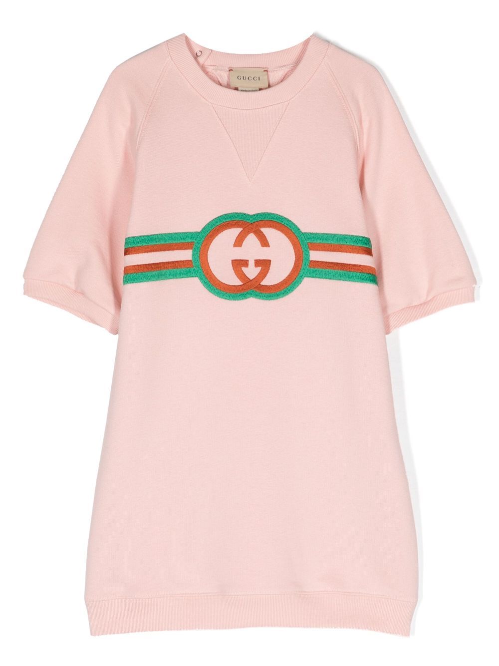 Gucci Kids Jersey-Kleid mit GG-Stickerei - Rosa von Gucci Kids