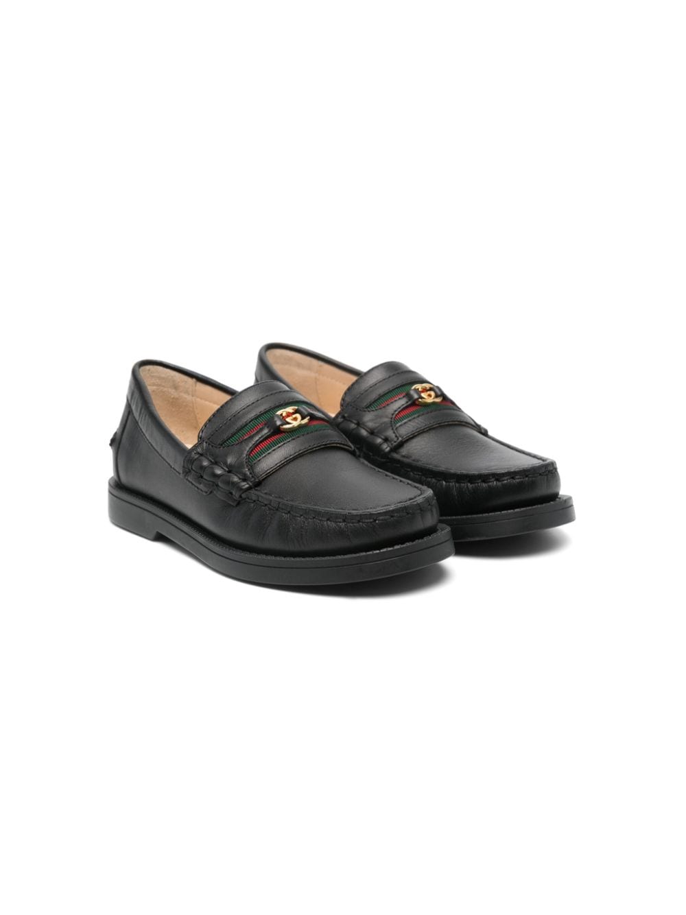 Gucci Kids Loafer mit GG Web - Schwarz von Gucci Kids