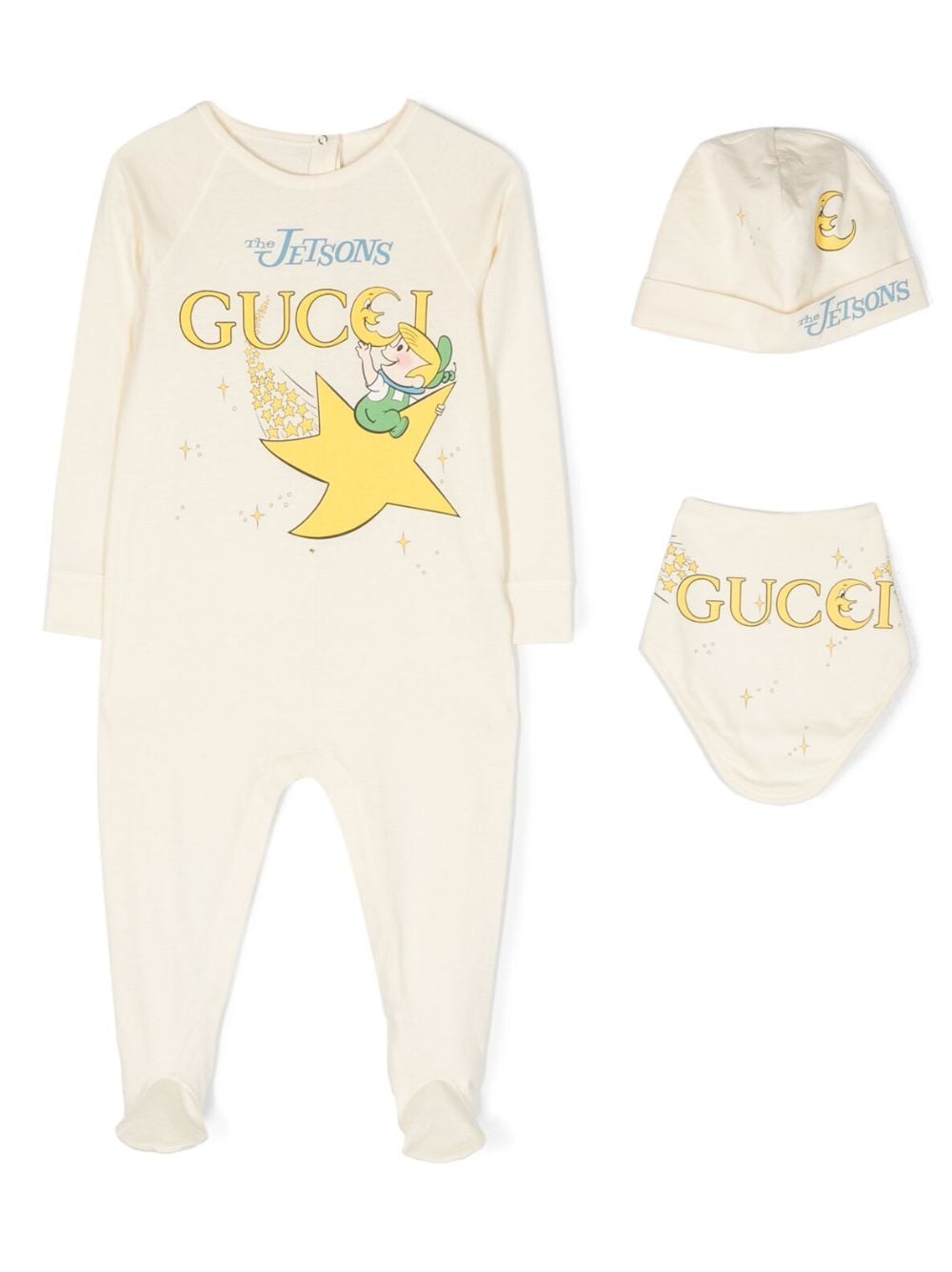 Gucci Kids Set aus drei Stramplern mit Logo-Print - Nude von Gucci Kids