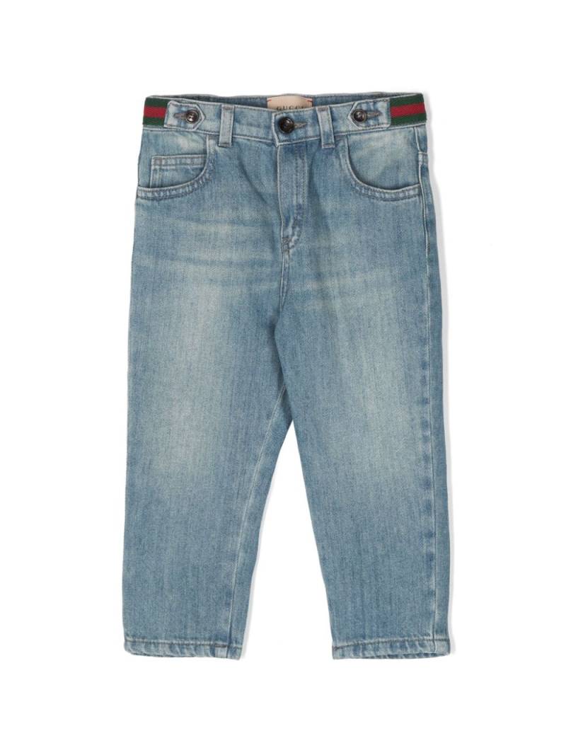 Gucci Kids Tapered-Jeans mit Web - Blau von Gucci Kids