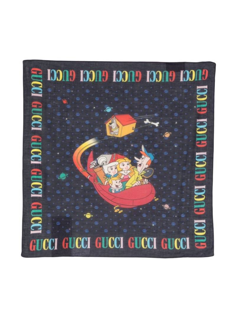 Gucci Kids Schal mit The Jetsons-Print - Blau von Gucci Kids