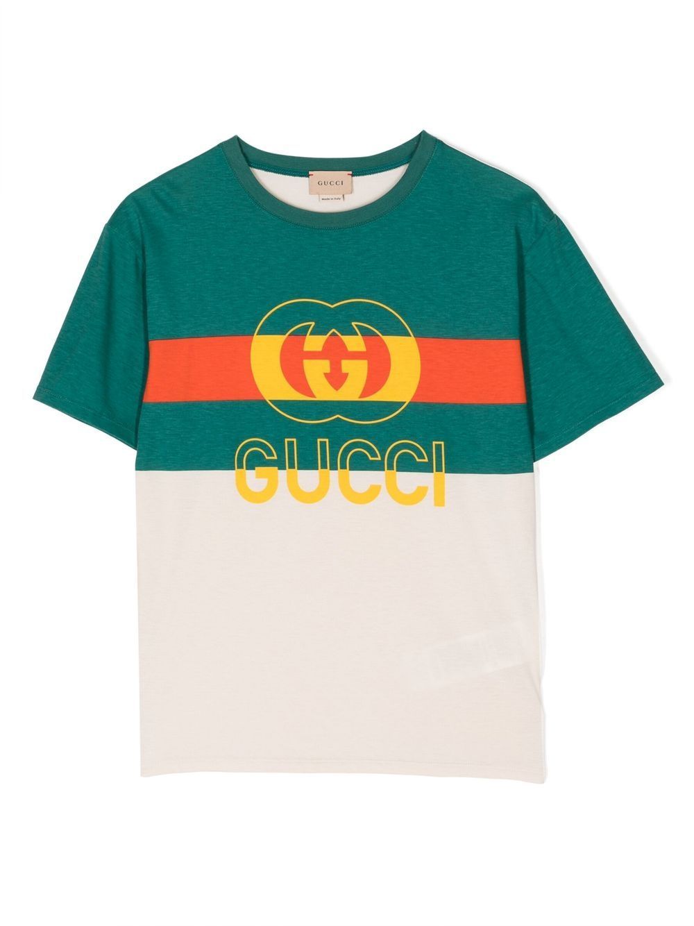 Gucci Kids T-Shirt mit Webstreifen - Grün von Gucci Kids