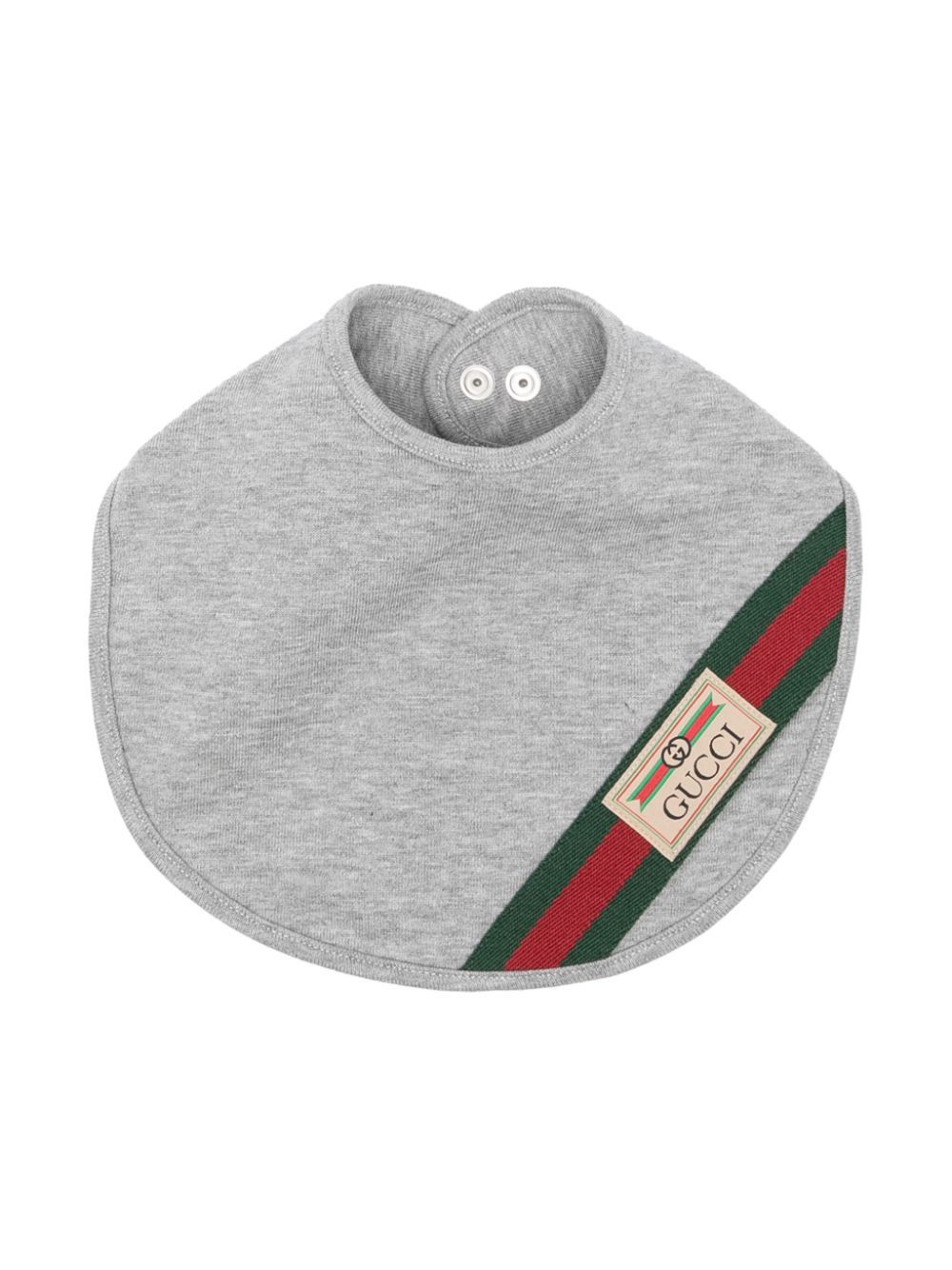 Gucci Kids Lätzchen mit Webstreifen - Grau von Gucci Kids