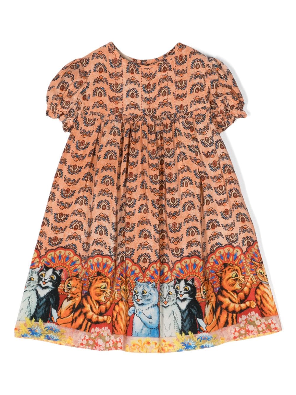 Gucci Kids cats-print silk dress - Orange von Gucci Kids