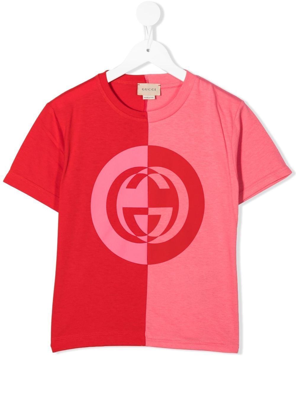 Gucci Kids T-Shirt in Colour-Block-Optik - Rosa von Gucci Kids