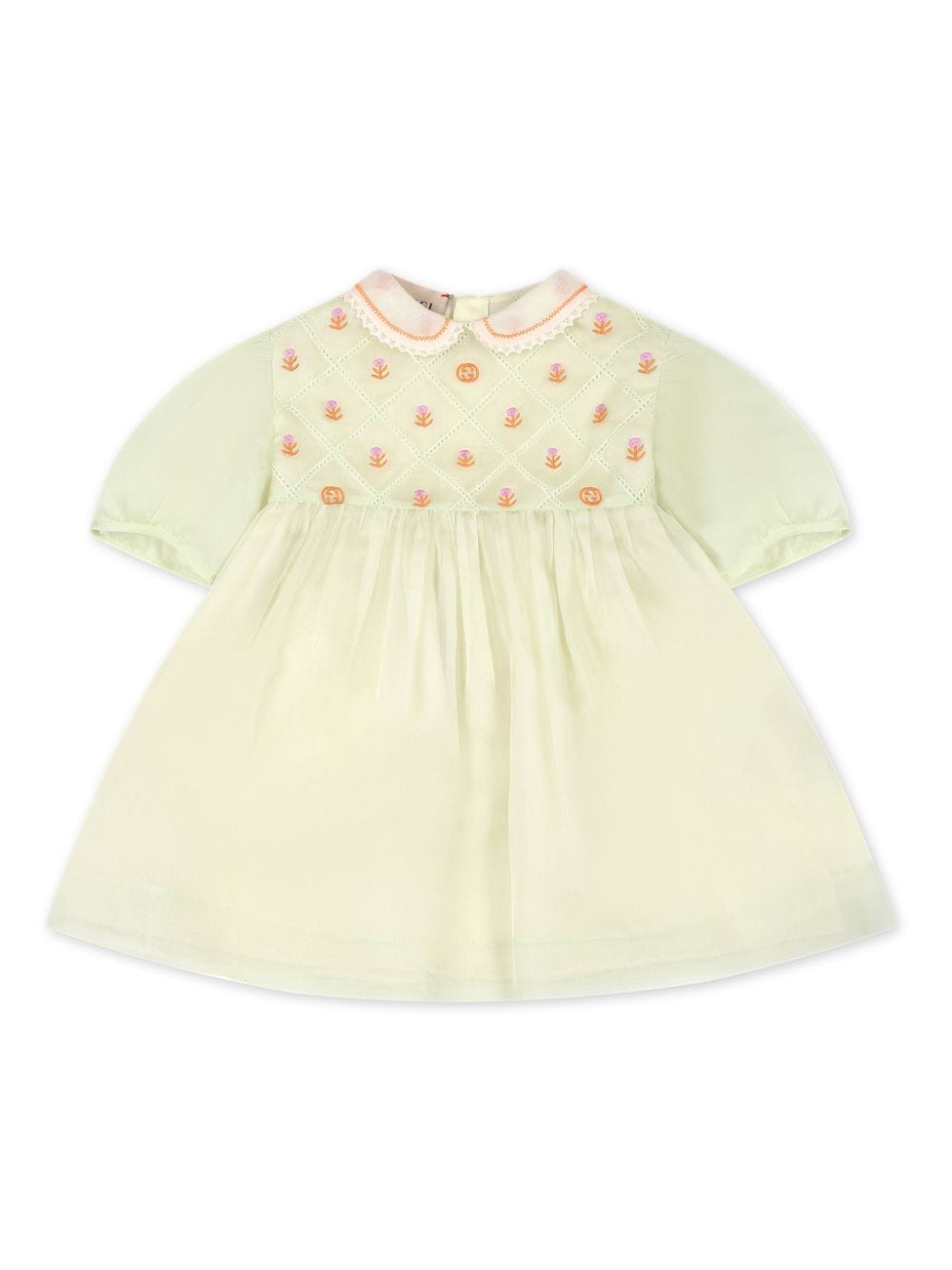 Gucci Kids Besticktes Kleid aus Seidenorganza - Grün von Gucci Kids