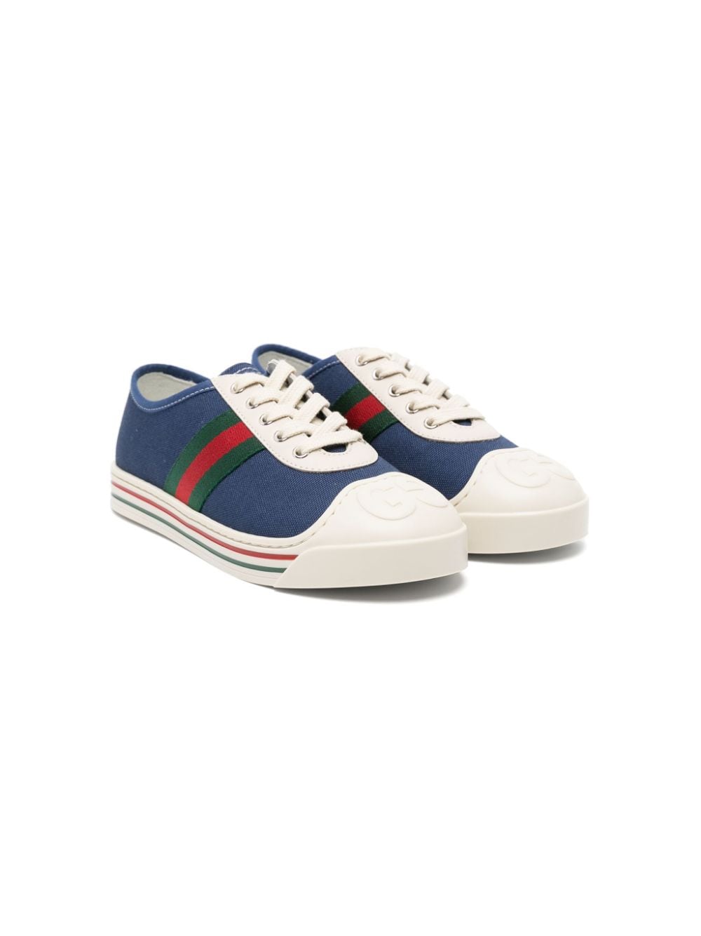 Gucci Kids Canvas-Sneakers mit Logo-Prägung - Blau von Gucci Kids