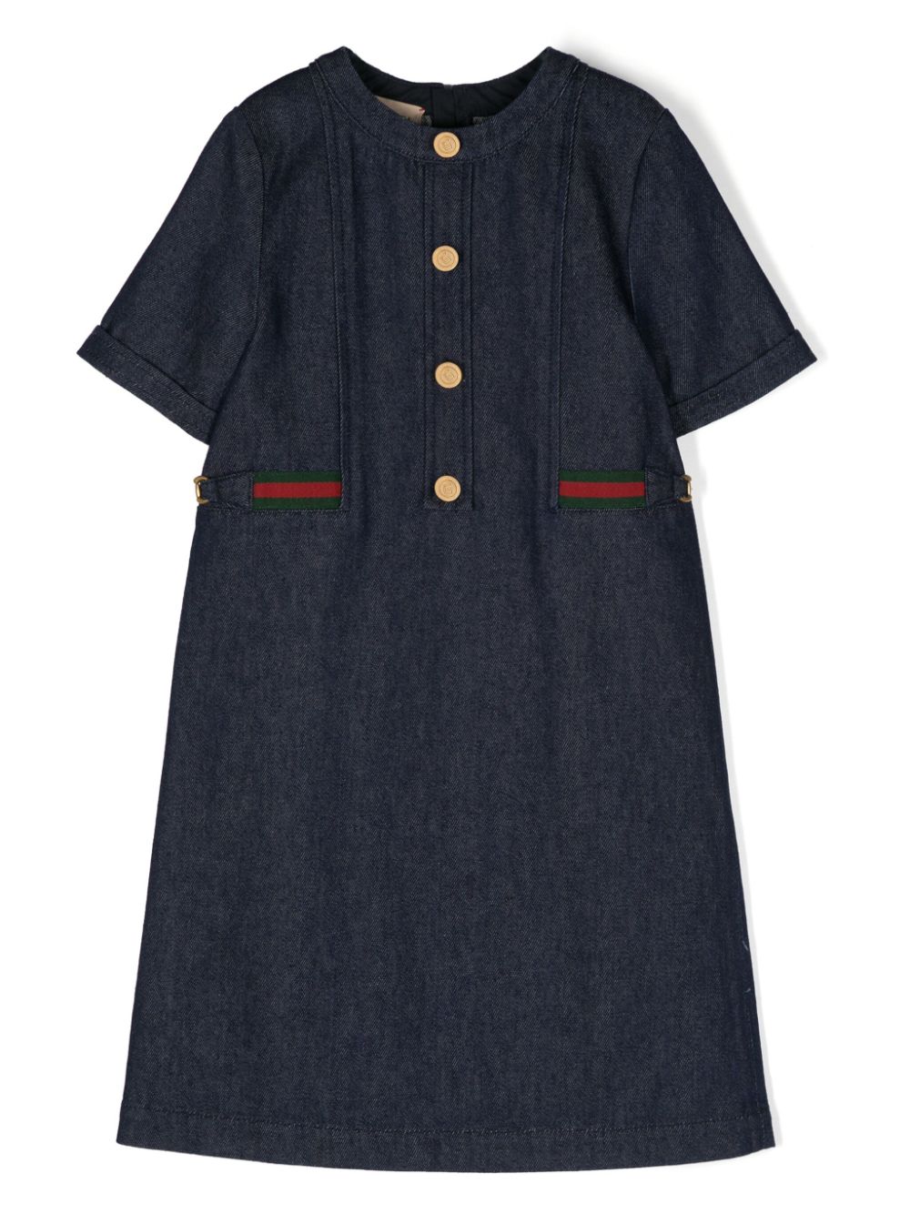 Gucci Kids Mini-Jeanskleid mit Webdetail - Blau von Gucci Kids