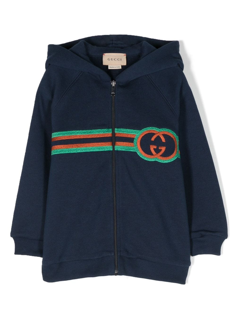 Gucci Kids Kapuzenjacke mit Logo-Stickerei - Blau von Gucci Kids