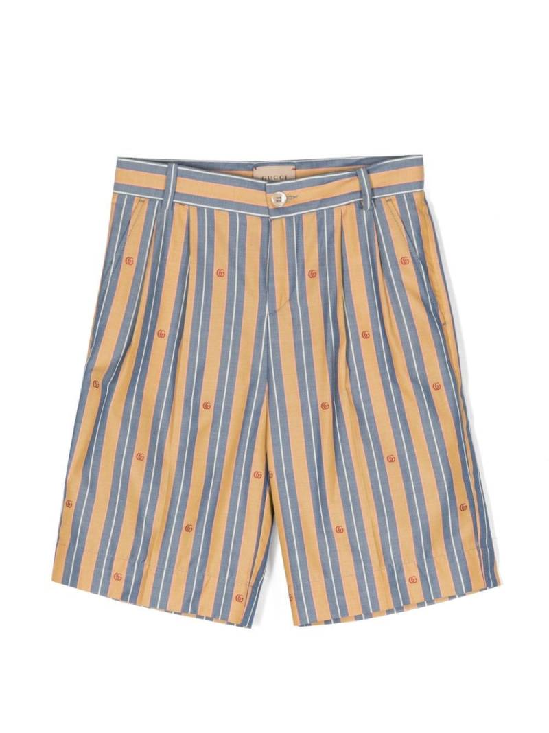 Gucci Kids Oxford-Shorts mit Logo-Stickerei - Orange von Gucci Kids