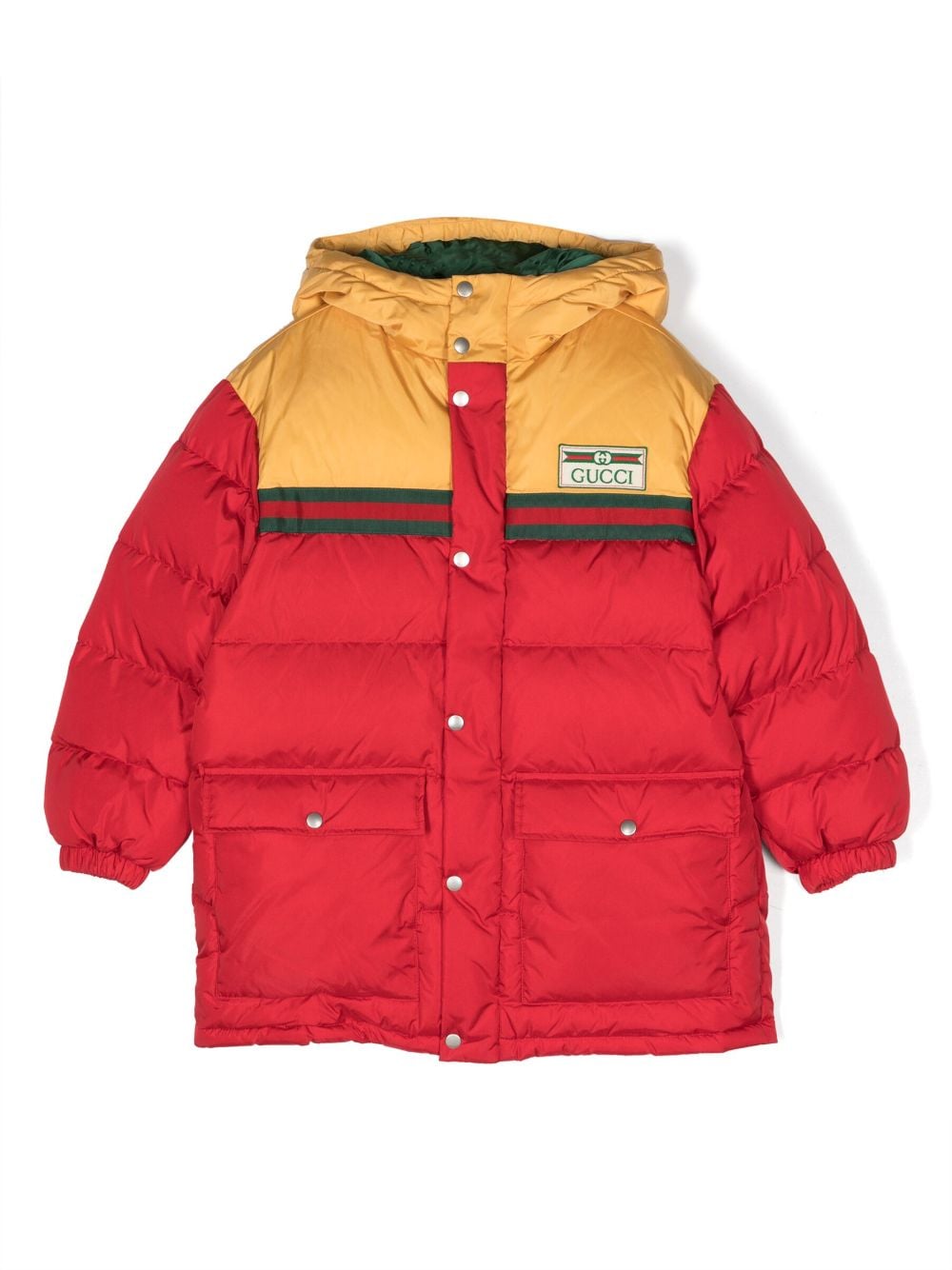 Gucci Kids Gefütterter Mantel mit Logo-Patch - Rot von Gucci Kids