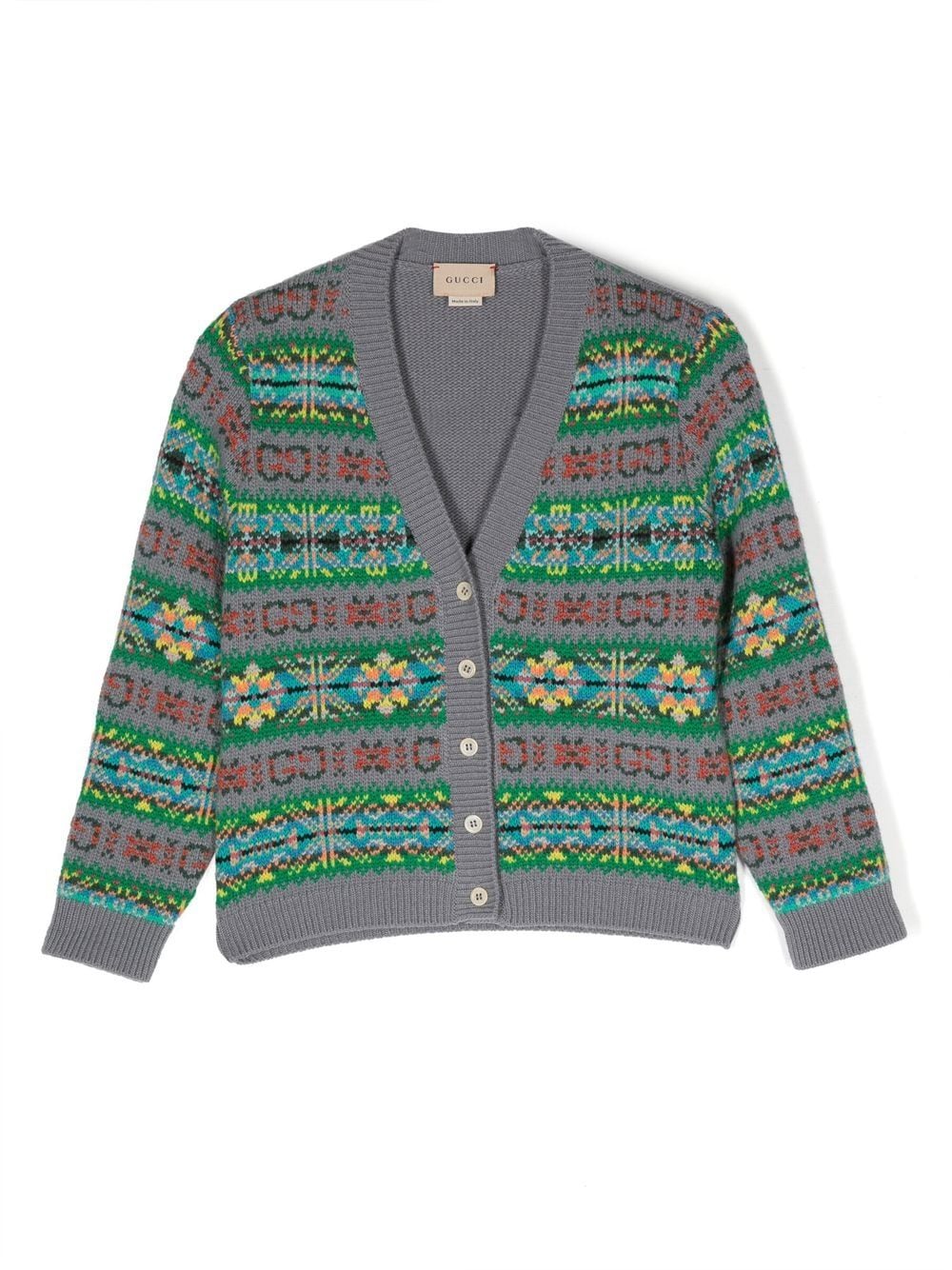 Gucci Kids Cardigan mit Logo-Print - Grau von Gucci Kids