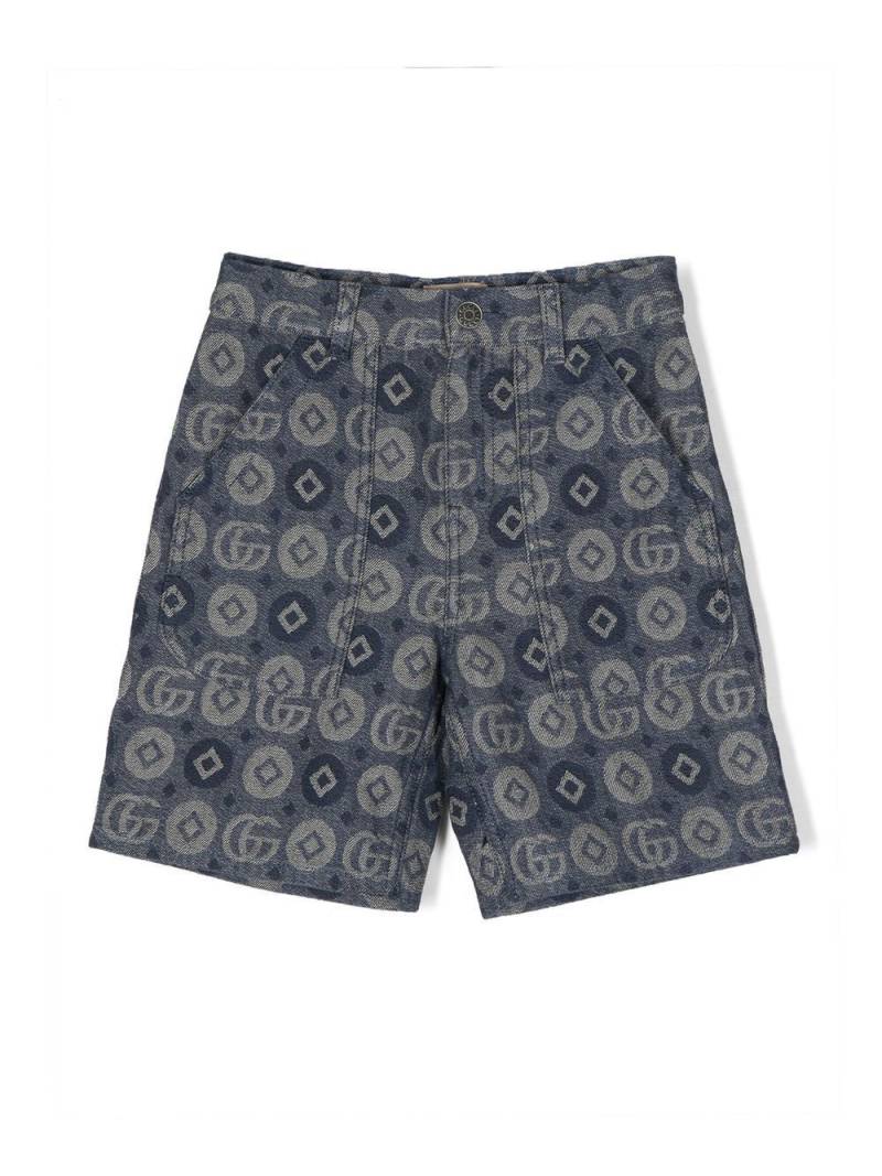 Gucci Kids Jeans-Shorts mit Monogramm - Blau von Gucci Kids