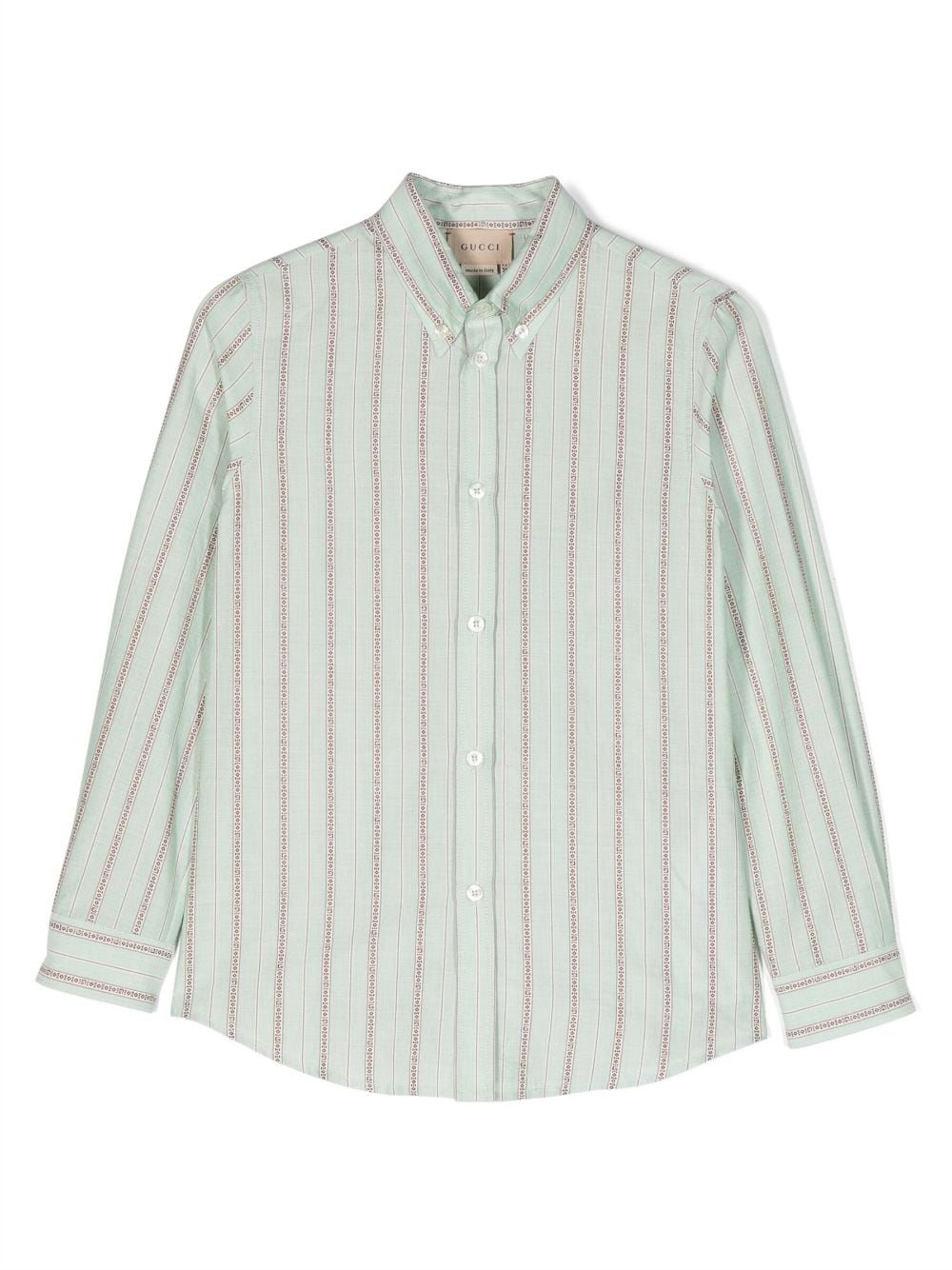 Gucci Kids Gestreiftes Hemd - Grün von Gucci Kids