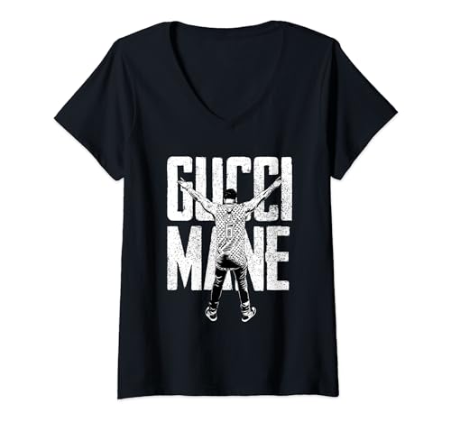 Damen Gucci Mane Guwop Stance T-Shirt mit V-Ausschnitt Damen Gucci Mane Guwop Stance T-Shirt mit V-Ausschnitt von Gucci Mane
