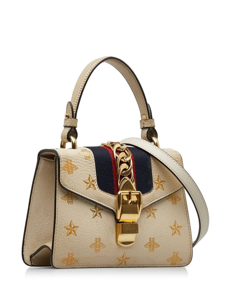 Gucci Pre-Owned 2016-2023 pre-owned mini Sylvie Bee Star Tasche - Weiß von Gucci Pre-Owned