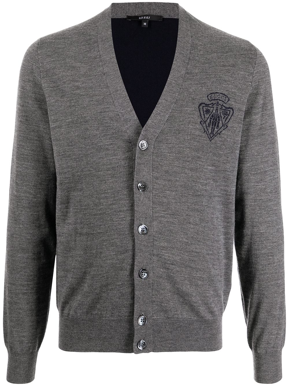 Gucci Cardigan mit Wappen-Print - Grau von Gucci