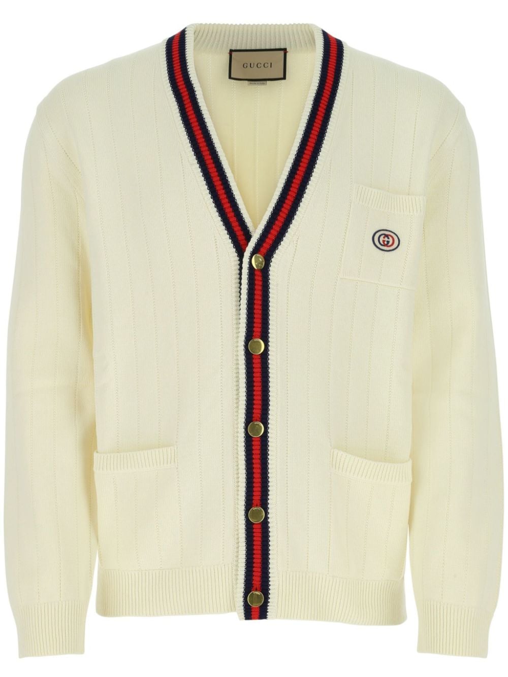 Gucci Cardigan mit Webstreifen - Weiß von Gucci