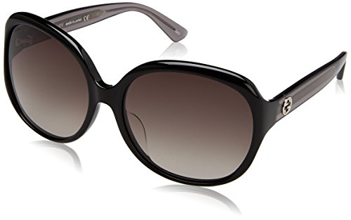 Gucci Damen GG0080SK 002 Sonnenbrille, Schwarz (Black/Grey), 61 von Gucci