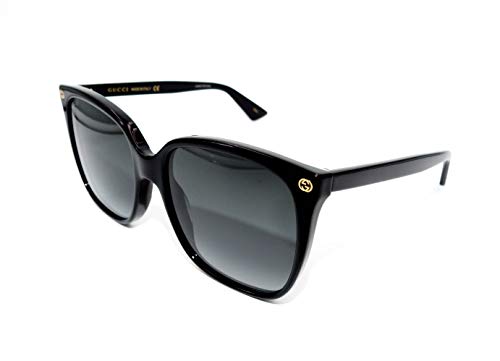 Gucci Damen GG0022S 001 Sonnenbrille, Schwarz (Black/Grey), 57 von Gucci