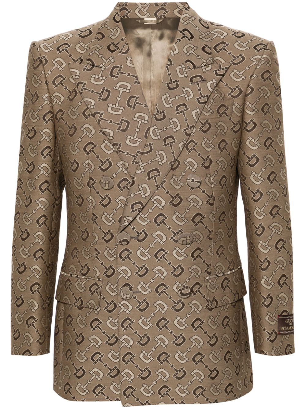 Gucci Doppelreihiges Sakko mit Maxi-Horsebit-Motiv - Nude von Gucci