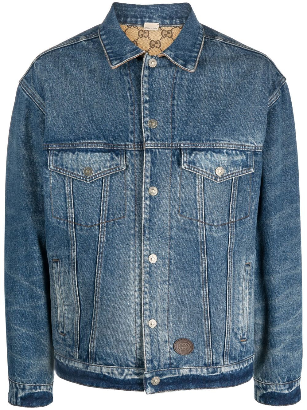 Gucci Wendbare Jeansjacke mit GG - Blau von Gucci