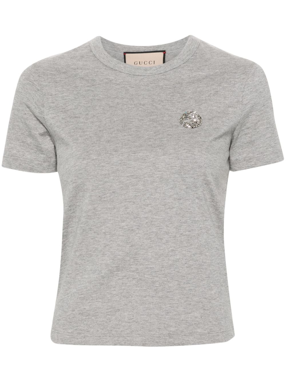 Gucci T-Shirt mit Kristallen - Grau von Gucci