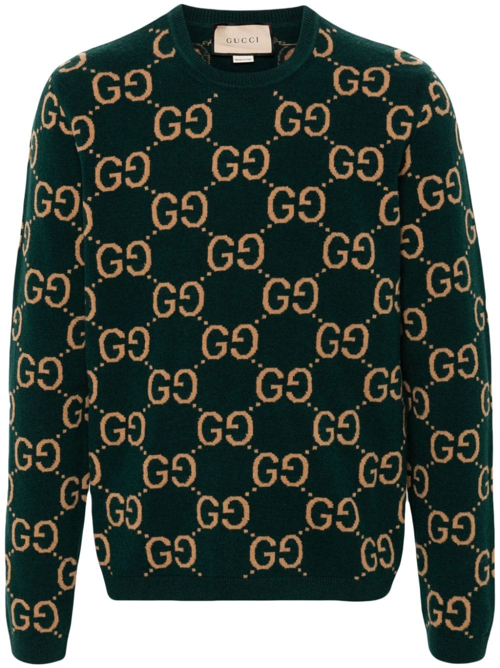 Gucci Pullover mit GG-Intarsienmuster - Grün von Gucci