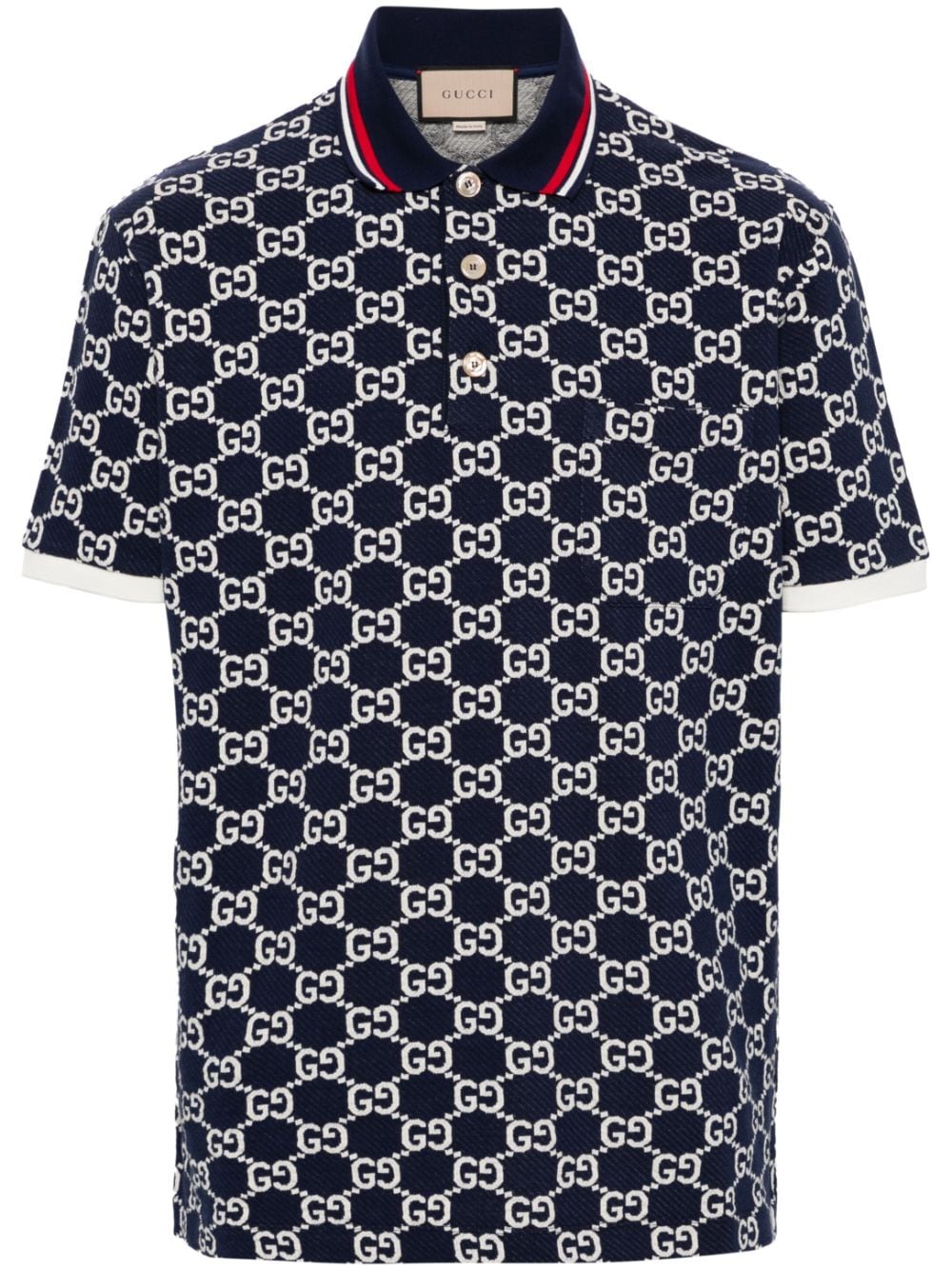 Gucci Poloshirt mit GG-Jacquardmuster - Blau von Gucci