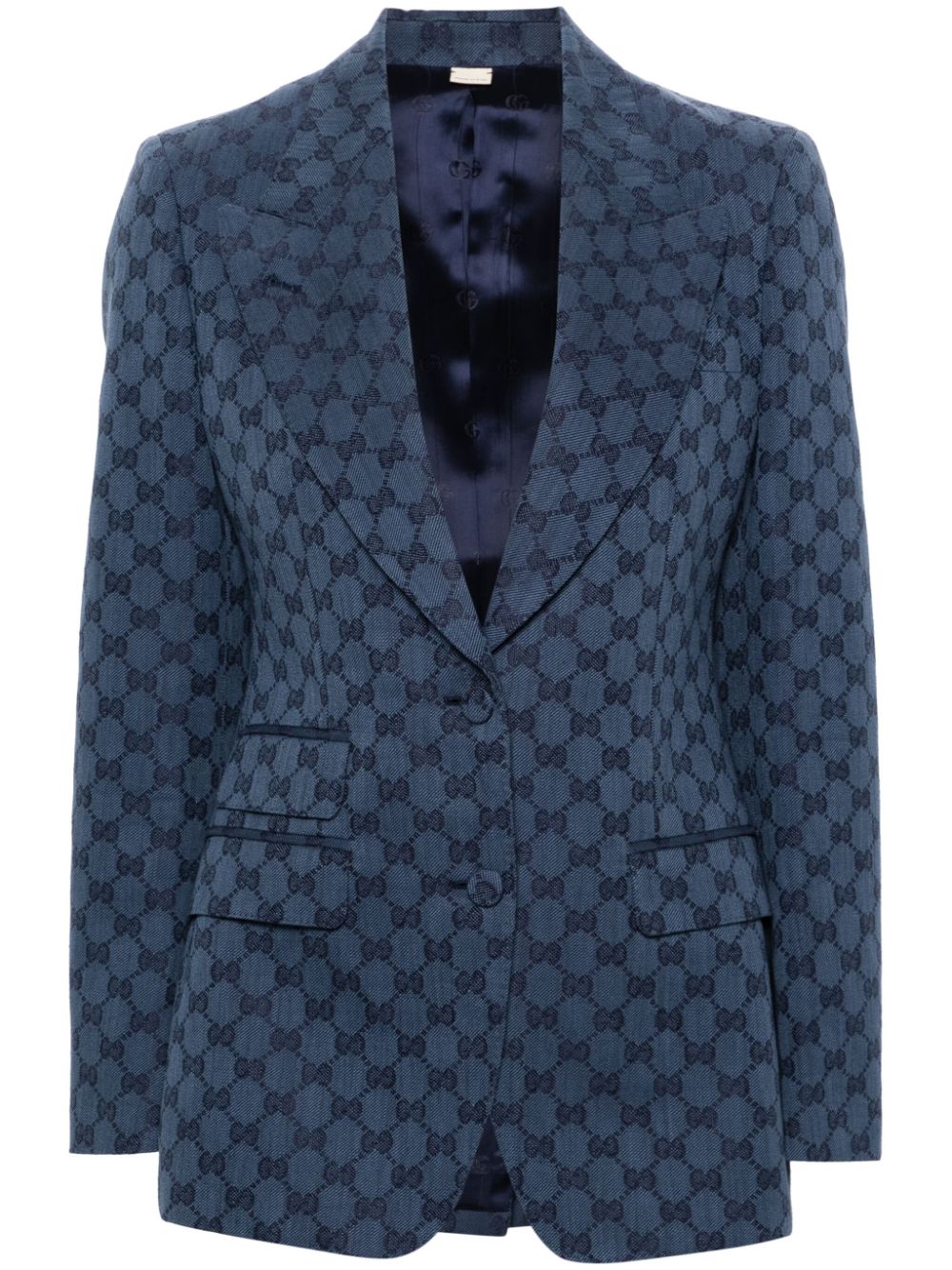 Gucci Doppelreihiger Jacquard-Blazer - Blau von Gucci