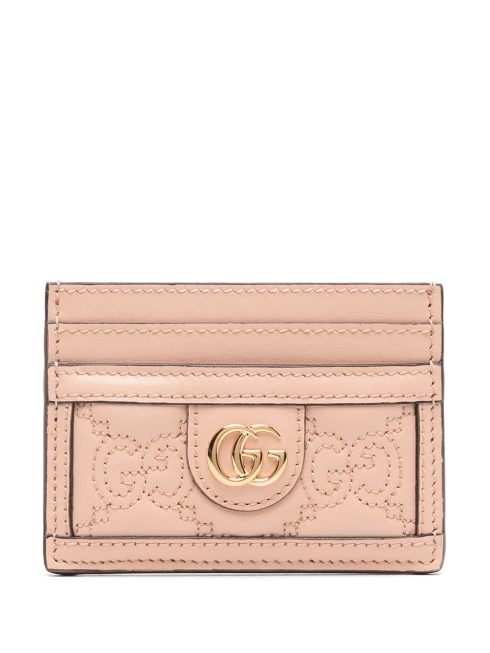 Gucci Kartenetui aus Matelassé-Leder mit GG - Rosa von Gucci