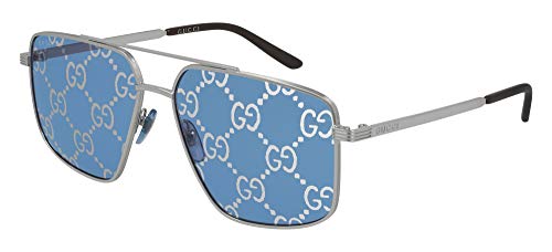 Gucci GG0941S Silver/Blue Silver Logo 60/15/145 Herren Sonnenbrillen von Gucci