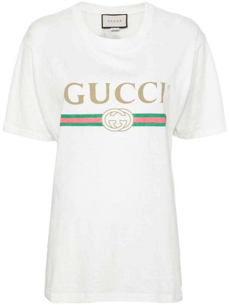 Gucci T-Shirt mit Logo-Print - Weiß von Gucci