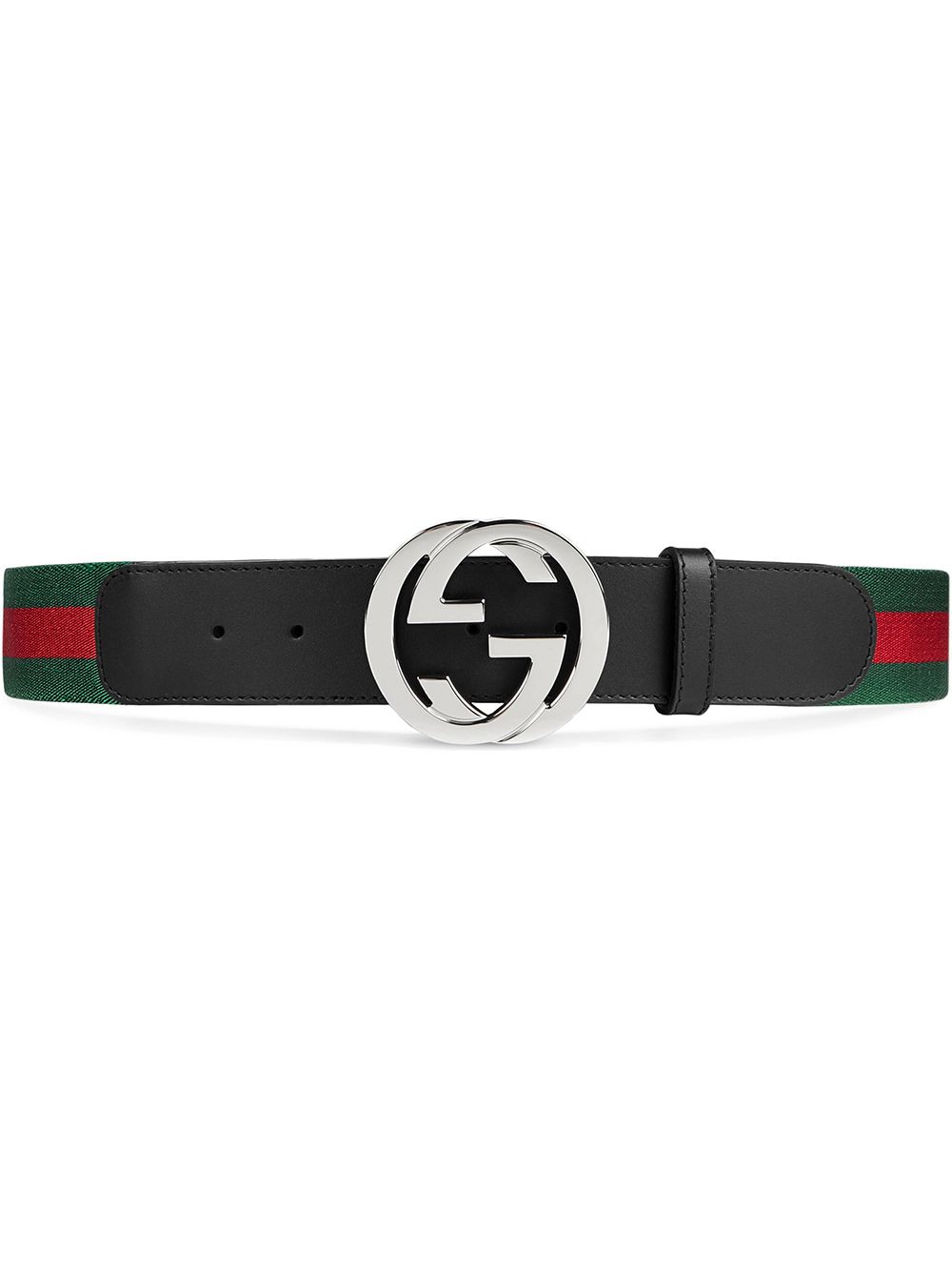 Gucci Gürtel mit Webstreifen aus Nylon und GG Schnalle - Schwarz von Gucci