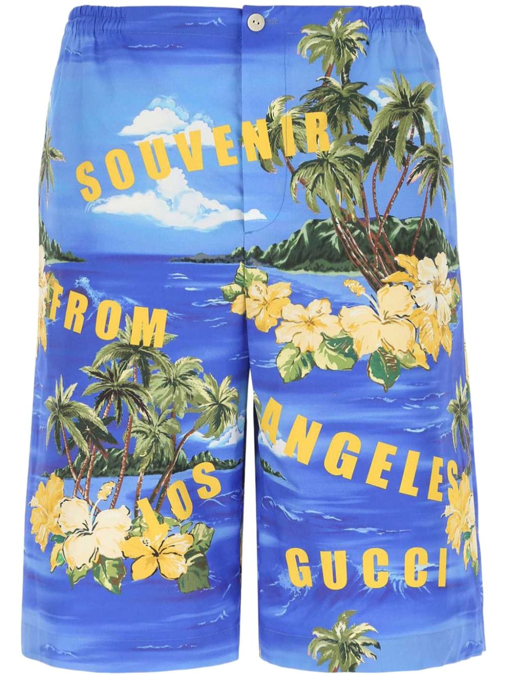 Gucci High-Waist-Shorts mit Print - Blau von Gucci