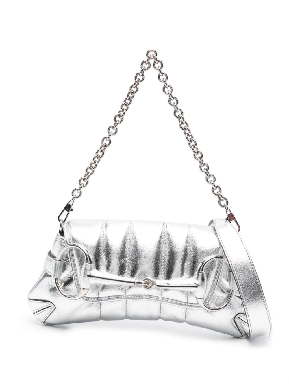 Gucci Kleine Horsebit Chain Schultertasche - Silber von Gucci