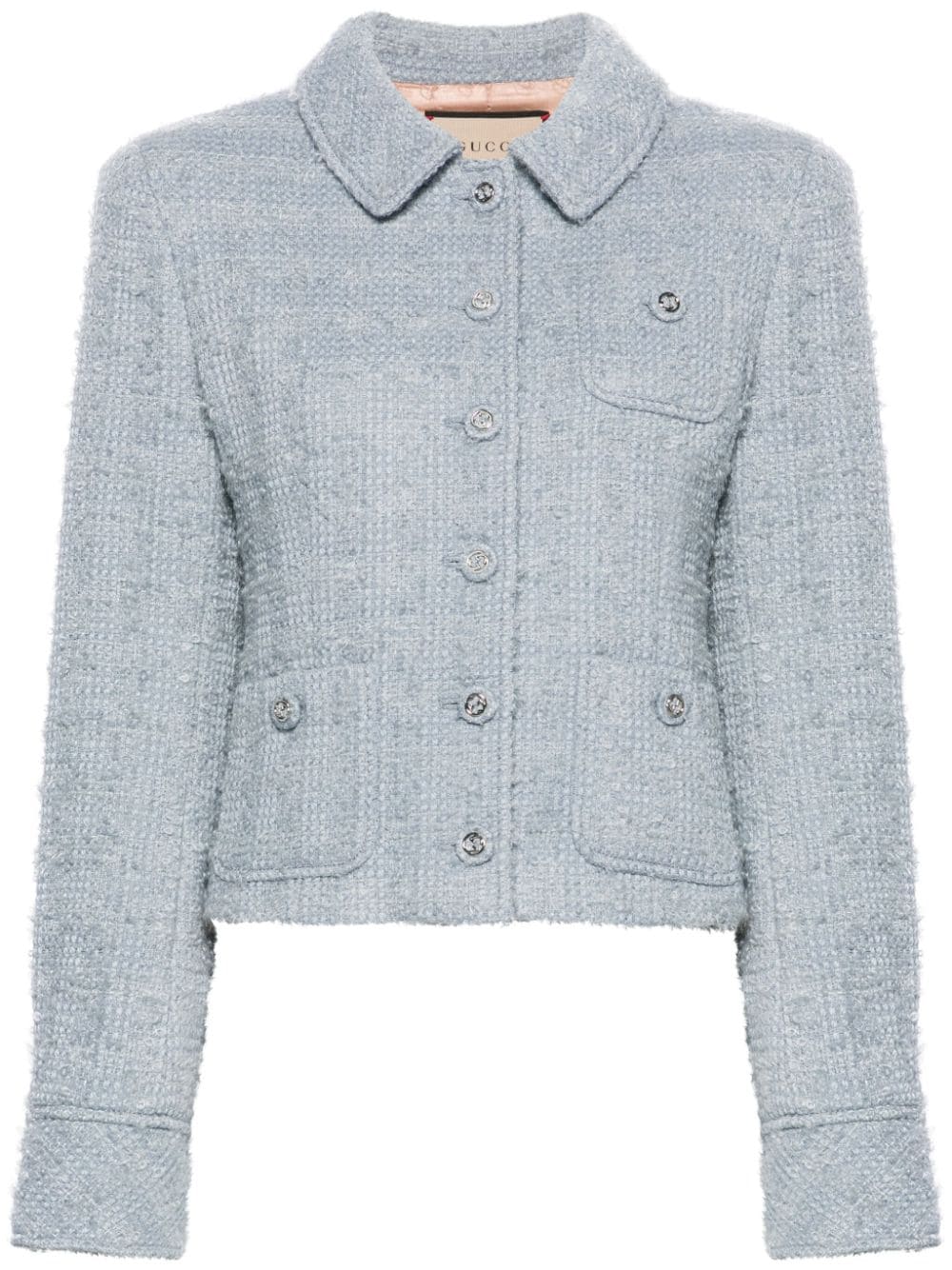 Gucci Tweed-Jacke mit GG-Knöpfen - Blau von Gucci